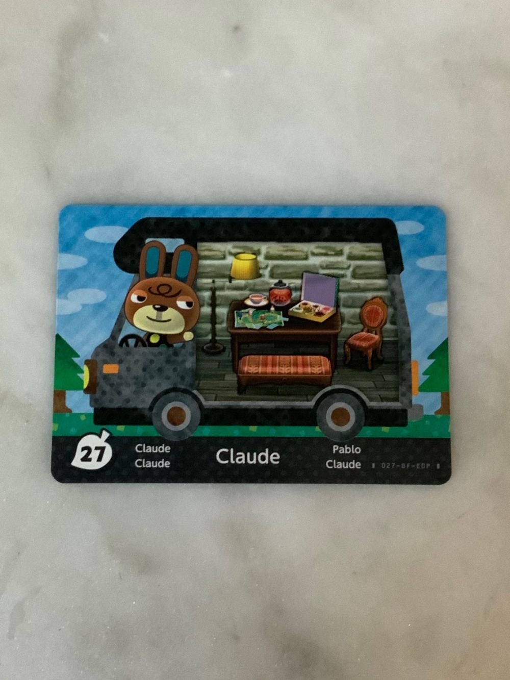 Claude 27 Animal Crossing Welcome Home Amiibo card RV series mint new unscanned